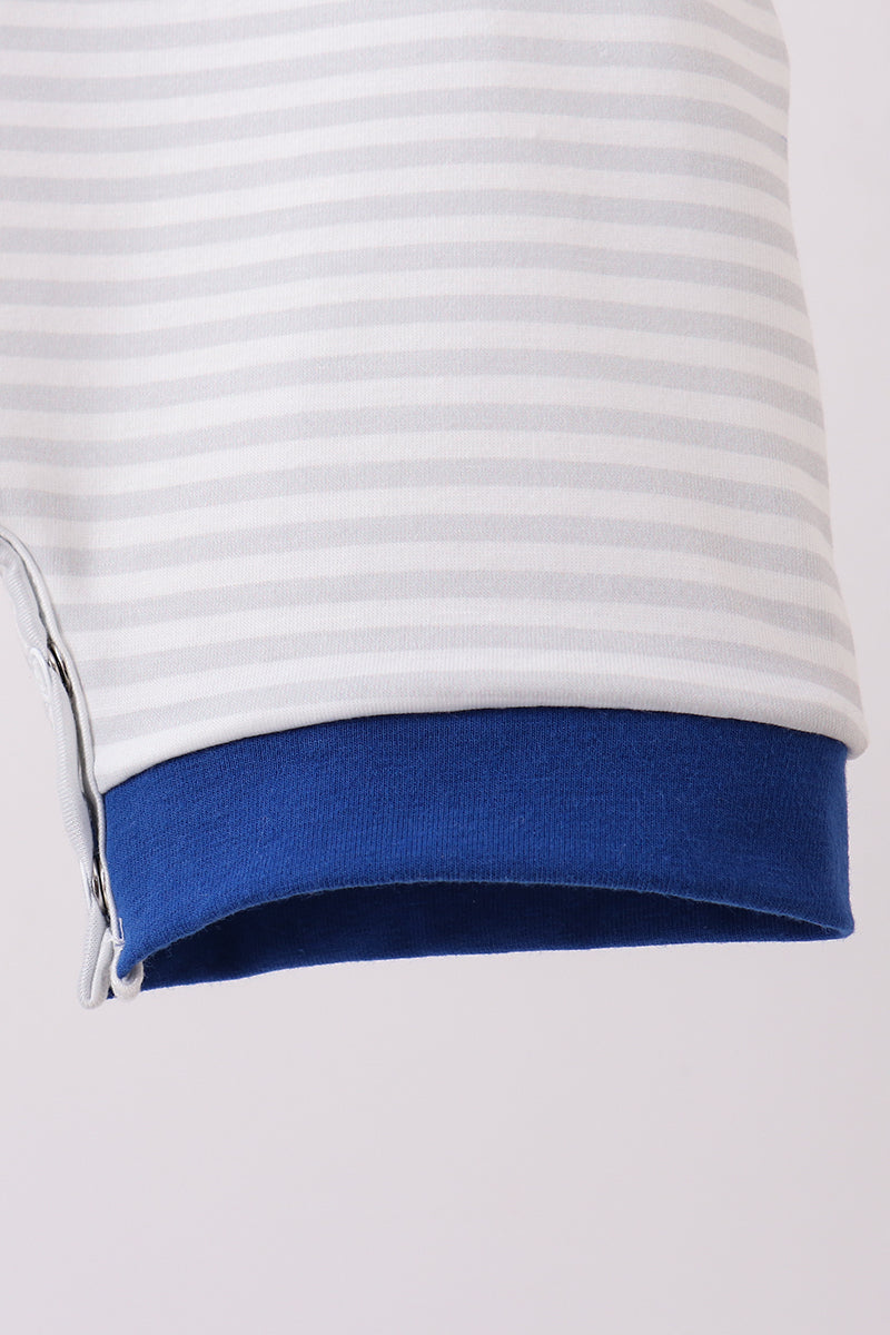 Navy bow applique stripe jonjon