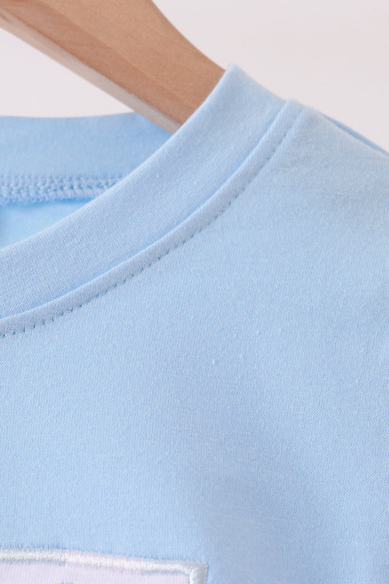 Blue Turkey Embroidery Top