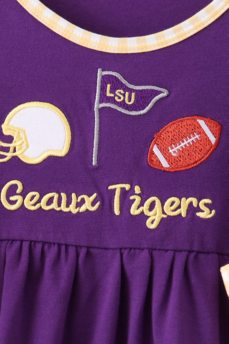 Purple LSU Geaux Tigers Embroidery Pants Set
