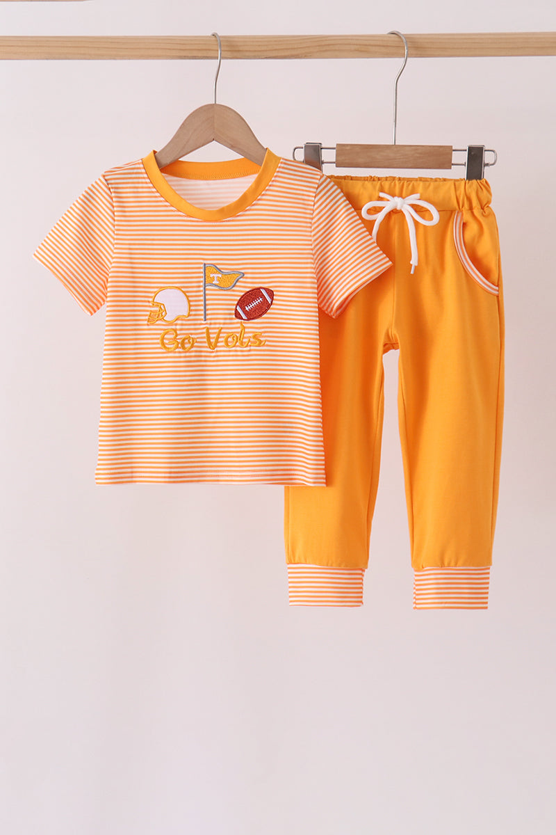 Orange Tennessee Go Vols Embroidery Pants Set