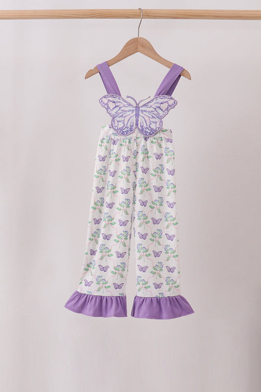 Purple Butterfly Applique Jumpsuit