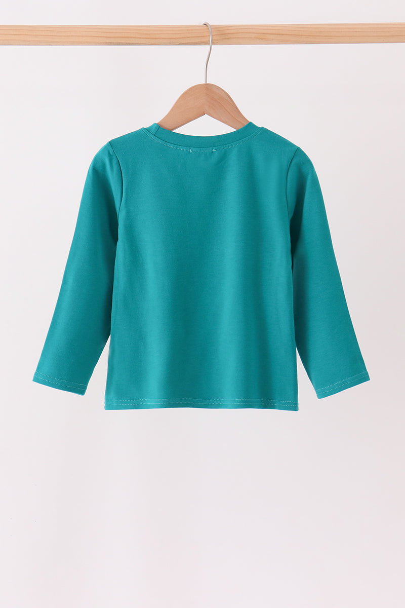 Green Christmas Tree Embroidery Top