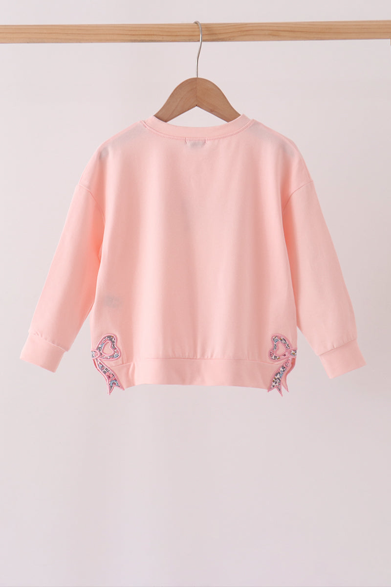 Pink Floral Bow Applique Top