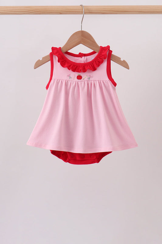 Pink Apple Embroidery Bubble